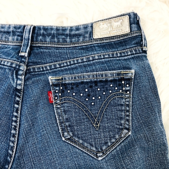 Levi's Night Blues Embellished Bootcut Jeans 6M - Picture 4 of 5